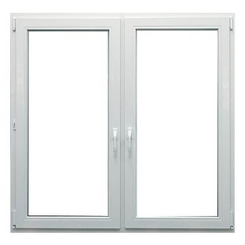 2-delig kunststof kozijn met middenstijl in wit