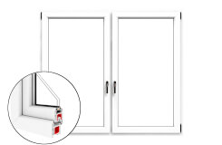 Kunststoframen met raamprofiel