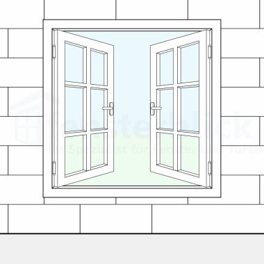 French Windows nach außen öffnend