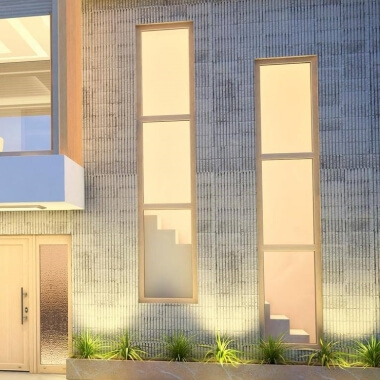 Smalle kozijnen met tussenstijl in Sheffield Oak