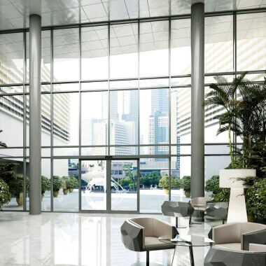 Aluminium kozijngevel in grijs