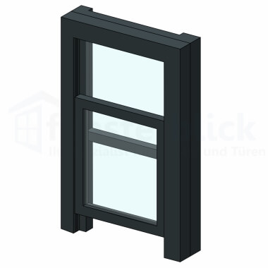 Raamtype verticaal schuifraam – voorbeeld in antraciet