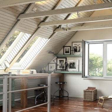 Dak en kozijn in wit