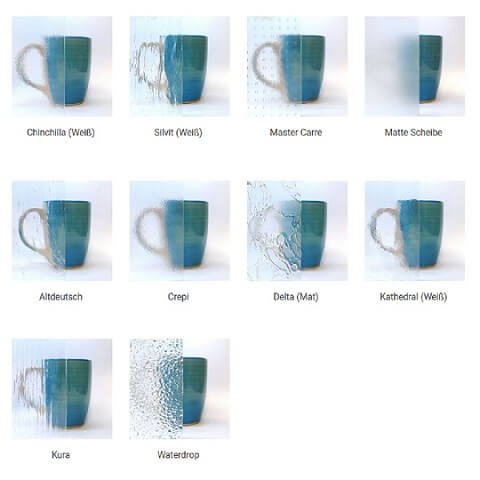 Keuze aan ornamentglas voor badkamer ramen