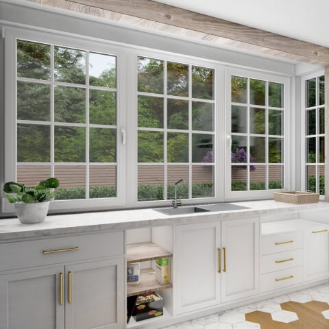 Sprossenfenster mit 12 Feldern in Weiß