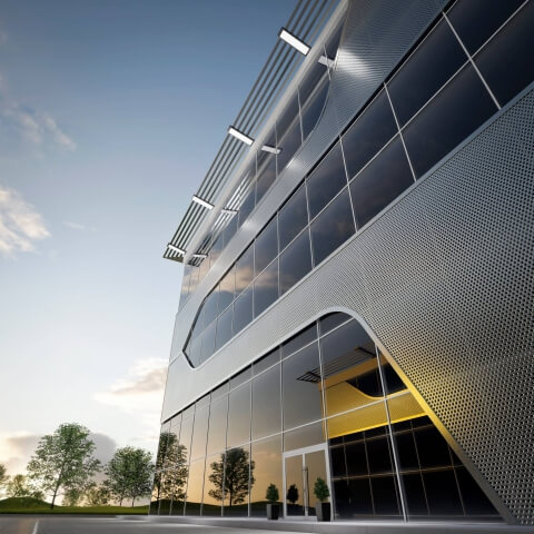 Gevel-kozijnen met vaste beglazing