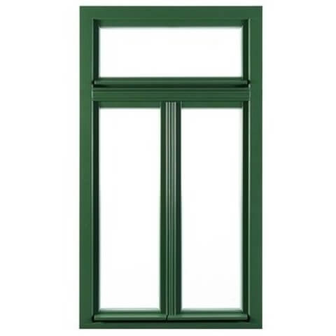 Houten kozijnen groen met sierlijst en bovenlicht