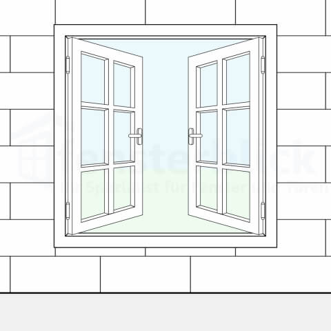 Buitendraaiende ramen met roeden