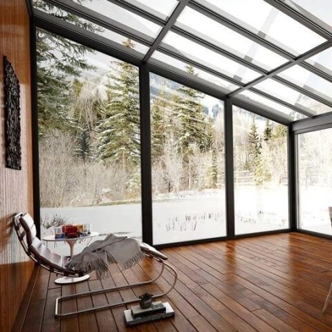 Trapezfenster Wintergarten anthrazit