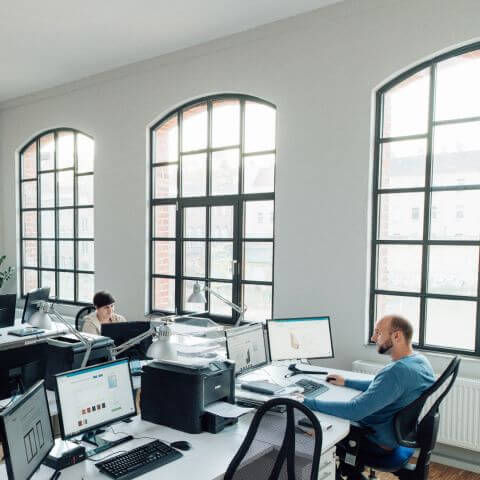 Industrie-Style Loftfenster mit Sprossen jin Anthrazit