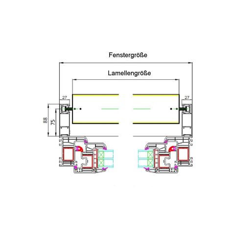 Drutex Raffstore ZFA mit Führungsschienen-Tiefe 88mm