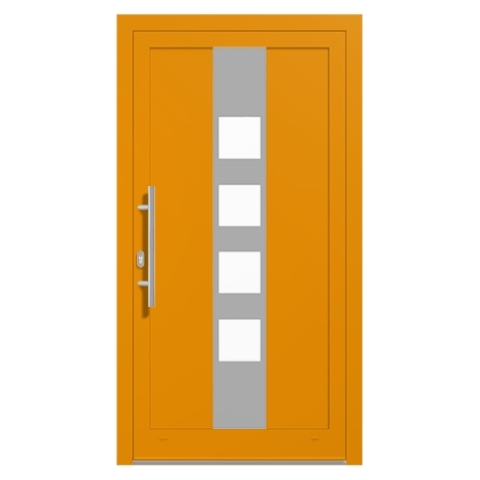 Alu-Haustür Narzissengelb RAL-1007 Modell-18