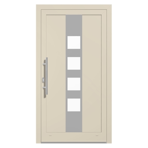 Alu-Haustür Perlweiß RAL-1013 Modell-18