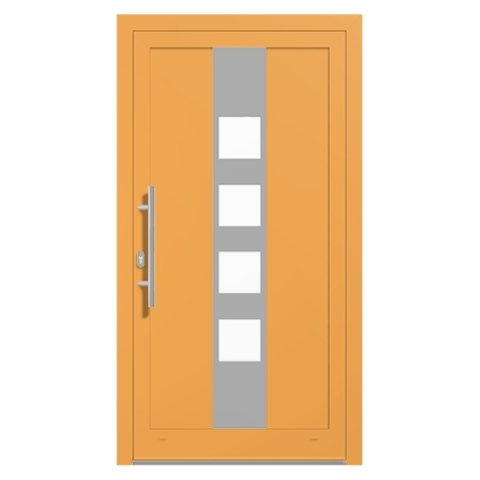 Alu-Haustür Safrangelb RAL-1017 Modell-18