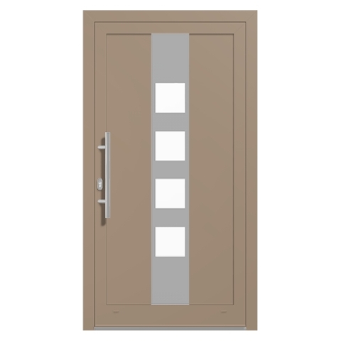 Alu-Haustür Graubeige RAL-1019 Modell-18