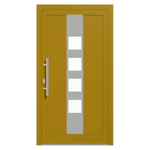 Alu-Haustür Currygelb RAL-1027 Modell-18