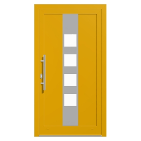 Alu-Haustür Ginstergelb RAL-1032 Modell-18