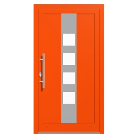 Alu-Haustür Leuchtorange RAL-2005 Modell-18
