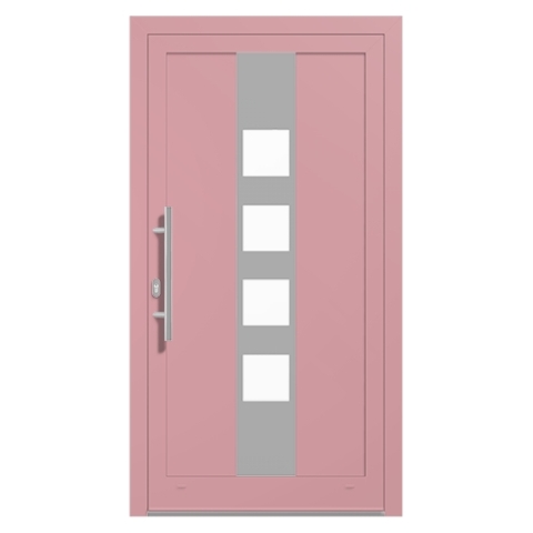Alu-Haustür Hellrosa RAL-3015 Modell-18