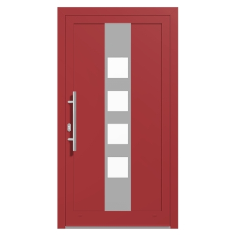 Alu-Haustür Orientrot RAL-3031 Modell-18