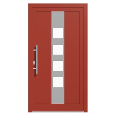 Alu-Haustür Perlrosa RAL-3033 Modell-18