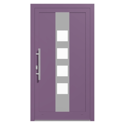 Alu-Haustür Rotlila RAL-4001 Modell-18