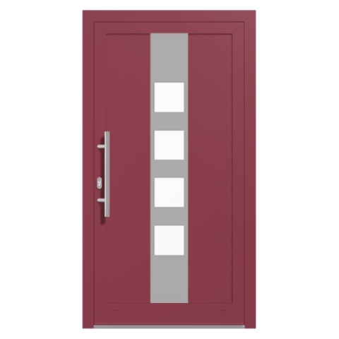 Alu-Haustür Rotviolett RAL-4002 Modell-18