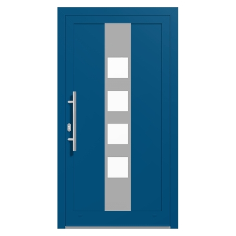 Alu-Haustür Enzianblau RAL-5010 Modell-18