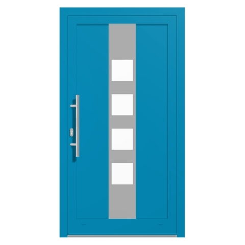 Alu-Haustür Lichtblau RAL-5012 Modell-18