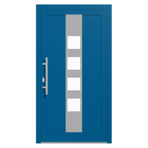 Alu-Haustür Verkehrsblau RAL-5017 Modell-18