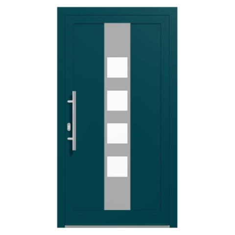 Alu-Haustür Ozeanblau RAL-5020 Modell-18