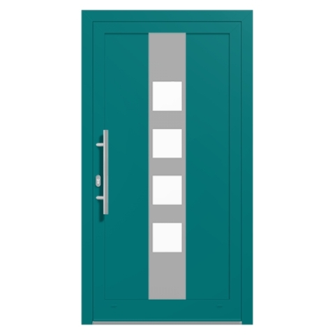 Alu-Haustür Wasserblau RAL-5021 Modell-18