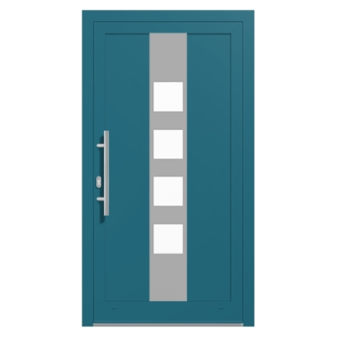 Alu-Haustür Perlenzian RAL-5025 Modell-18