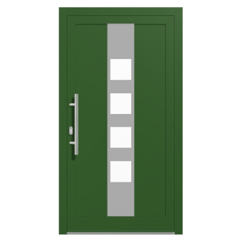 Alu-Haustür Laubgrün RAL-6002 Modell-18