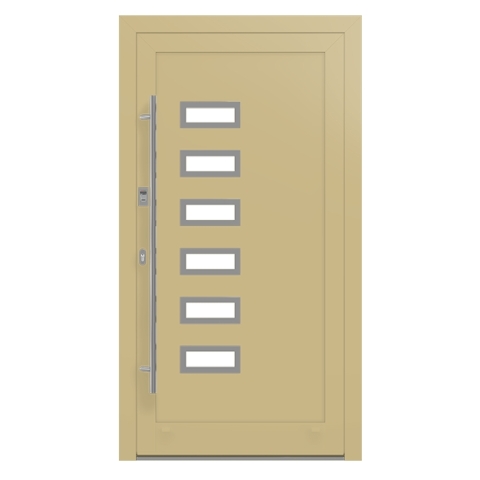 Alu-Haustür in Grünbeige