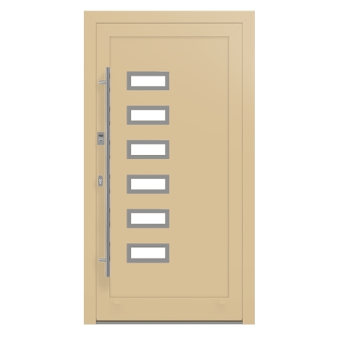 Alu-Haustür Elfenbein RAL-1014 Modell-19