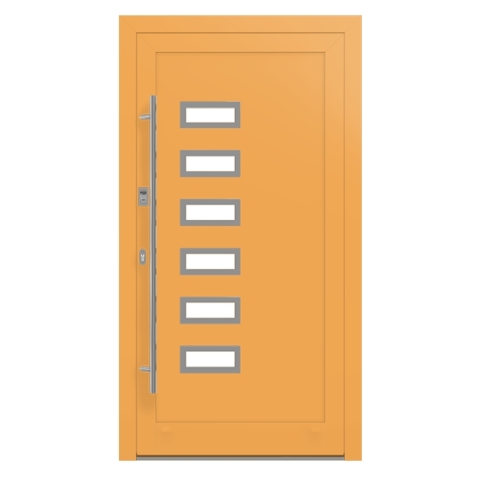 Alu-Haustür Safrangelb RAL-1017 Modell-19