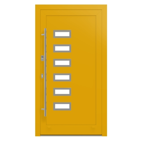 Alu-Haustür Ginstergelb RAL-1032 Modell-19