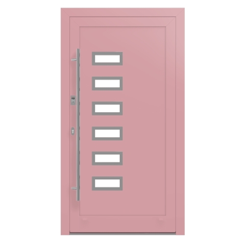 Alu-Haustür Hellrosa RAL-3015 Modell-19