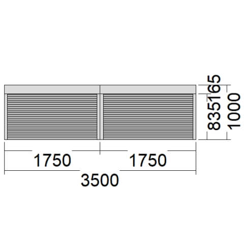 Rollladen 350x100 cm 2-teilig