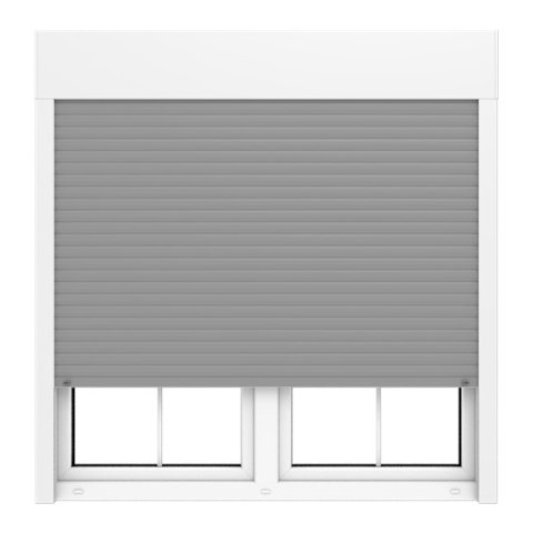 Aufbaurollladen mit Panzer in Aluminium Grau Farbe