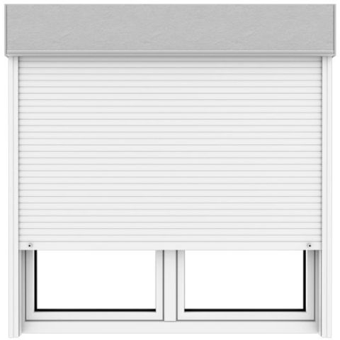 Aufsatzrollladen mit Fenster weiß