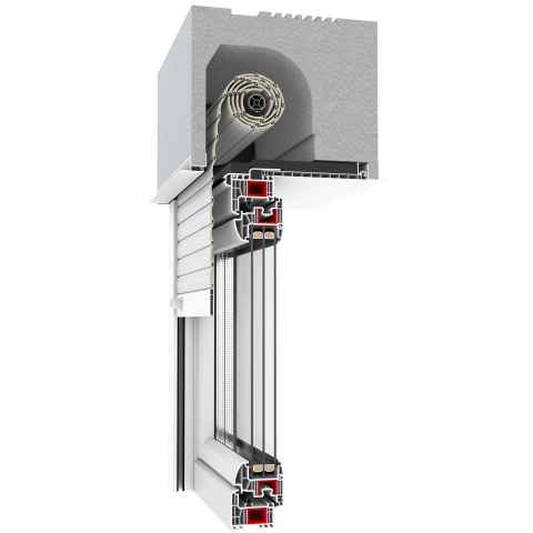 Aufsatzrollladen Drutex RS Styropor Revision von Innen
