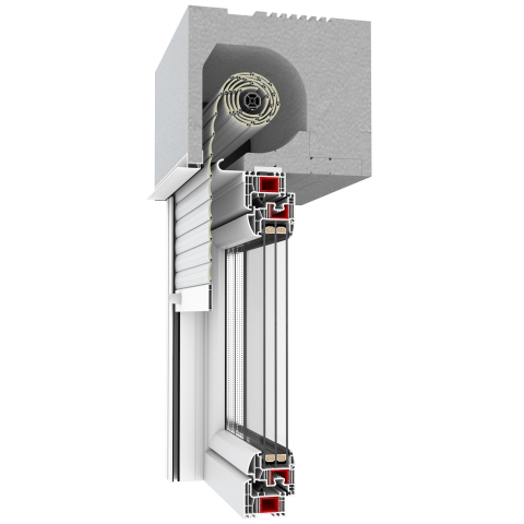 Aufsatzrollladen Drutex RS Styropor Revision von Außen