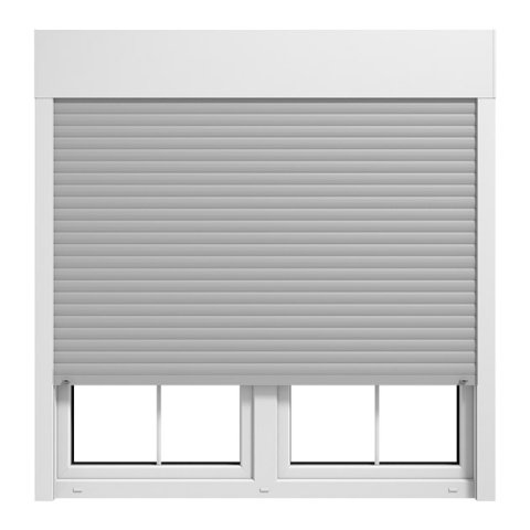 Aufbaurollladen mit Panzer in Silber Dekorfarbe