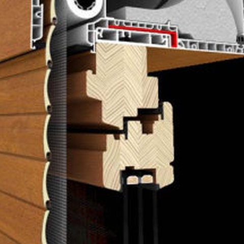 Holzfenster mit Aufsatzrollladen Detailansicht