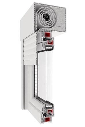 Drutex Aufsatzrollladen mit Fenster in Weiß