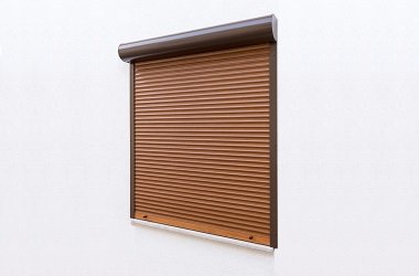 Vorbaurollladen in Braun und Golden Oak