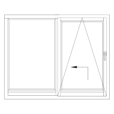 Parallel Schiebe Kipp Tür - technische Zeichnung