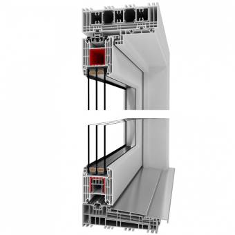 Kunststoff Hebeschiebetür Iglo HS Profil ausschnitt